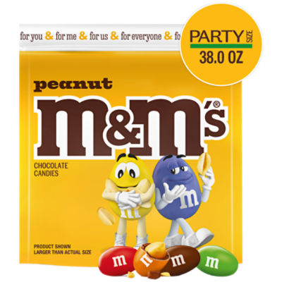 M&M'S Peanut Chocolate Candy, 38 oz. Party Size