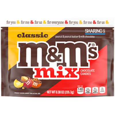 M&M'S Classic Mix Chocolate Candy Sharing Size Bag, 8.3 Ounce