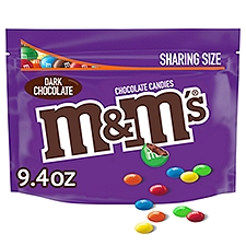 M&M'S Dark Chocolate Candy Resealable Bag, 9.4 Ounce