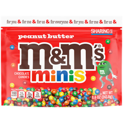 M&M'S Minis Peanut Butter Chocolate Candy Bag, 8.6 Ounce