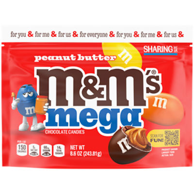 M&MS MEGA PB SHRSZ SUP 8.6OZ, 8.6 Ounce