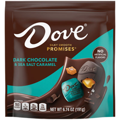 DOVE PROMISES, Sea Salt And Caramel Dark Chocolate Candy, 7.61 Oz Bag