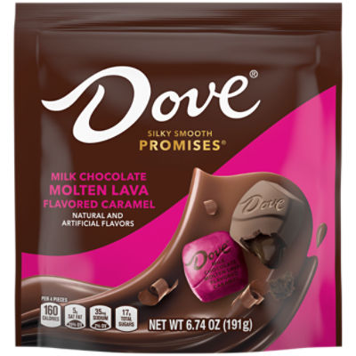 DOVE MILK CHOCOLATE CARAMEL MOLTEN LAVA STAND UP POUCH 6.74 OUNCES EACH