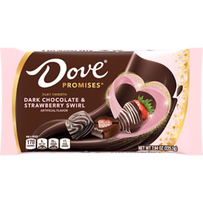 DOVE DARK CHOCOLATE STRAWBERRY VALENTINE'S DAY 7.94 OUNCES PER BAG