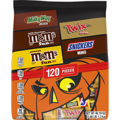 Mars Variety Bag Milky Way, M&M'S, Twix and Snickers Candy, 120 count, 46.19 oz