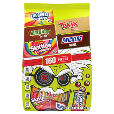Mars Variety Bag Life Savers, Milky Way, Skittles, Twix and Snickers Halloween Candy, 160 count, 4.15 lb