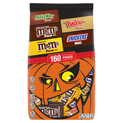 Mars Variety Bag Milky Way, M&M'S, Twix and Snickers Candy, 160 count, 61.57 oz