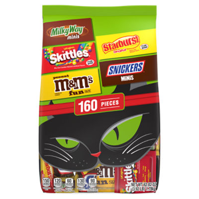Mars Variety Bag Milky Way, Skittles, M&M'S, Starburst and Snickers Halloween Candy, 160 count, 62.82 oz
