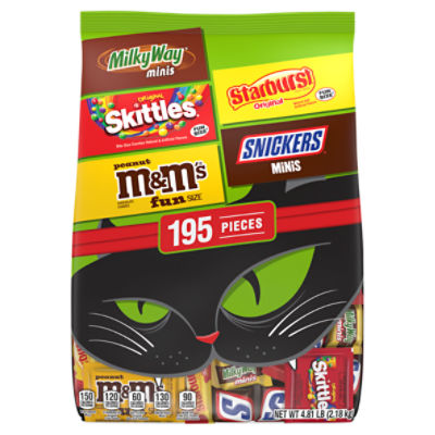 Mars Variety Bag Milky Way, Skittles, M&M'S, Starburst and Snickers Halloween Candy, 195 count, 4.81 lb