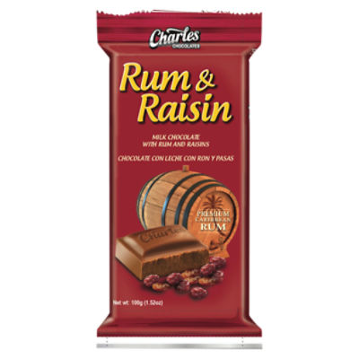 Charles Milk Chocolate with Rum and Raisins, 1.52 oz