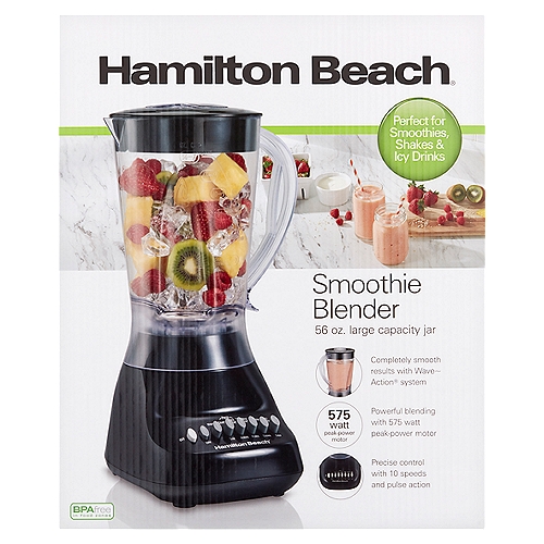 Hamilton Beach 56 oz Smoothie Blender
Wave~Action® system is designed to pull mixture down into the blades for smooth results without ice chunks