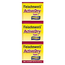 Fleischmann's ActiveDry Original Yeast, 1/4 oz, 3 count, 0.75 Ounce