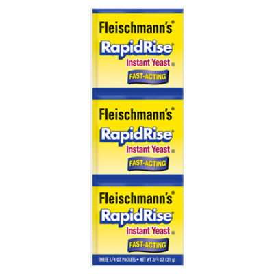 Fleischmann's RapidRise Fast-Acting Instant Yeast, 1/4 oz, 3 count