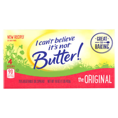 I Can’t Believe It’s Not Butter! The Original 75% Vegetable Oil Spread Sticks, 4 count, 16 oz