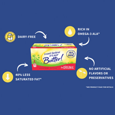 I Can’t Believe It’s Not Butter! The Original 75% Vegetable Oil Spread Sticks, 4 count, 16 oz