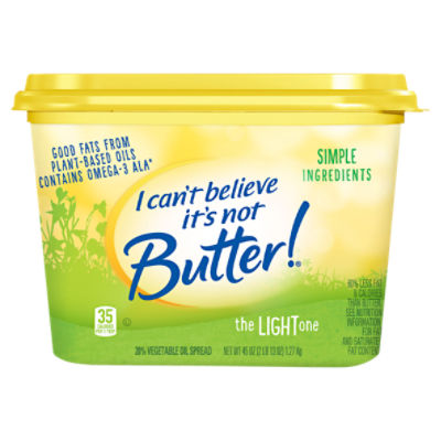 I Can't Believe It's Not Butter! The Light One 28% Vegetable Oil Spread, 45 oz, 45 Ounce