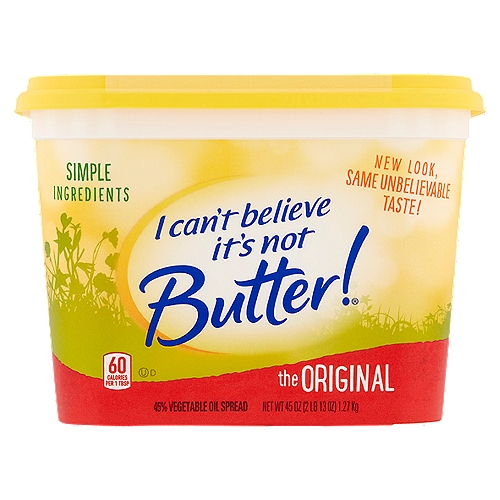 I Can't Believe It's Not Butter! Original offers fresh butter taste with no artificial preservatives. It is made with real, simple ingredients like a delicious blend of oils and purified water.