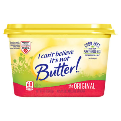 I Can't Believe It's Not Butter! The Original 45% Vegetable Oil Spread, 15  oz - ShopRite