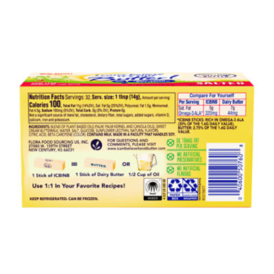 I Can't Believe It's Not Butter! Salted 79% Plant-Based Oil Spread, 4 count, 16 oz