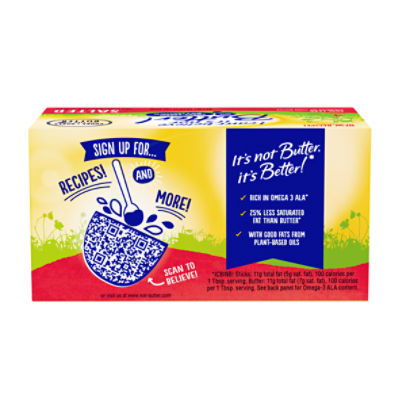 I Can't Believe It's Not Butter! Salted 79% Plant-Based Oil Spread, 4 count, 16 oz