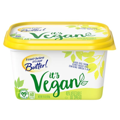 I Can't Believe it's Not Butter! It's Vegan 45% Vegetable Oil Spread, 15 oz, 15 Ounce