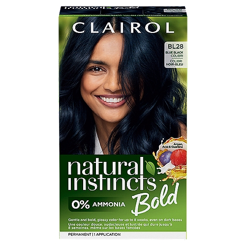Clairol Natural Instincts Bold BL28 Blue Black Colibri Permanent Haircolor, 1 application