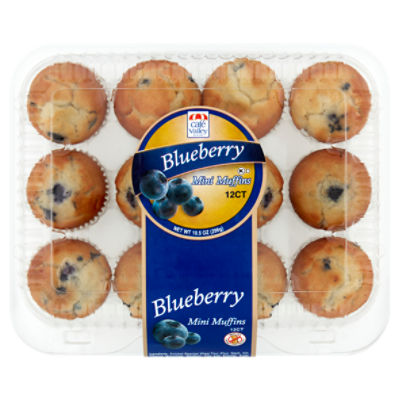 Café Valley Bakery Blueberry Mini Muffins, 12 count, 10.5 oz, 10 Ounce