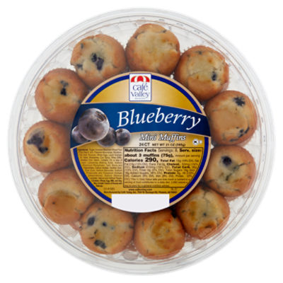 Café Valley Bakery Blueberry Mini Muffins, 24 count, 21 oz