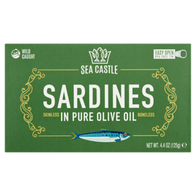 Sea Castle Skinless Boneless in Pure Olive Oil Sardines, 4.4 oz