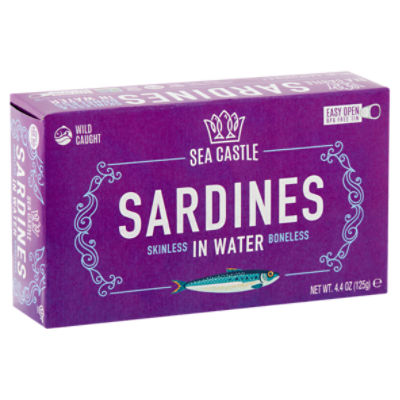 Sea Castle Wild Caught Skinless Boneless Sardines in Water, 4.4 oz