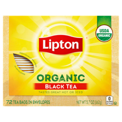 Lipton Organic Black Tea Bags in Envelopes, 72 count, 5.7 oz ShopRite