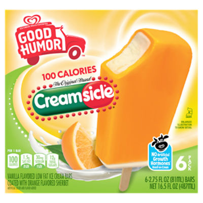 Good Humor Creamsicle Vanilla Flavored Low Fat, Ice Cream Bars