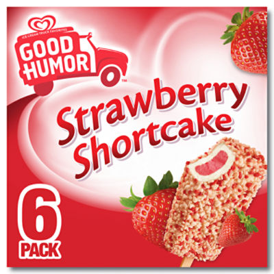 Good Humor Frozen Strawberry Shortcake Dessert Bars, 3 fl oz, 6 count