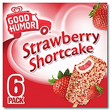 Good Humor Frozen Strawberry Shortcake Dessert Bars, 3 fl oz, 6 count