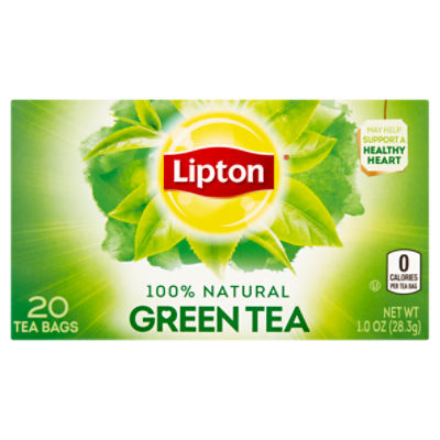 Lipton 100% Natural Green Tea Bags, 20 count, 1.0 oz