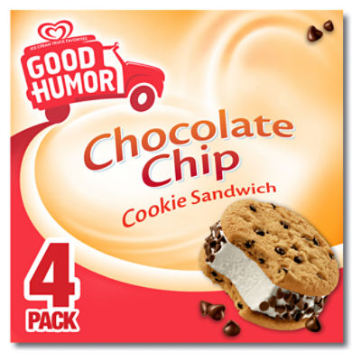 Good Humor Chocolate Chip Cookie Sandwich, 4 fl oz, 4 count Price Rite