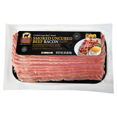 Certified Angus Beef Smoked Uncured Beef Bacon, 10 oz