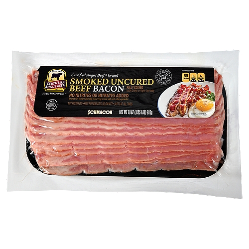 Certified Angus Beef Smoked Uncured Beef Bacon, 10 oz