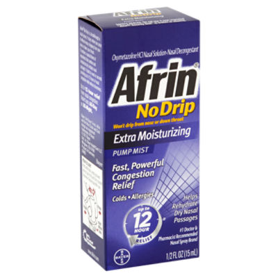 Bayer Afrin No Drip Extra Moisturizing Pump Mist, 1/2 fl oz