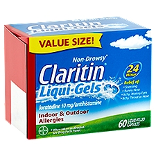 Claritin Liqui-Gels 24 Hour Non-Drowsy, Liquid-Filled Capsules, 60 Each