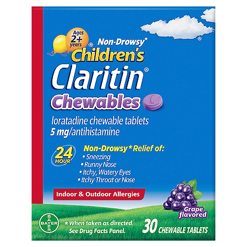CLARITIN Childrens 24hr. Chewable 5mg. Grape 30ct. 36cs.