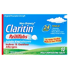Claritin RediTabs Indoor & Outdoor Allergies 10 mg, Orally Disintegrating Tablets, 10 Each