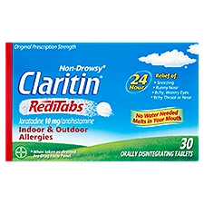 Claritin RediTabs Indoor & Outdoor Allergies 10 mg, Orally Disintegrating Tablets, 30 Each