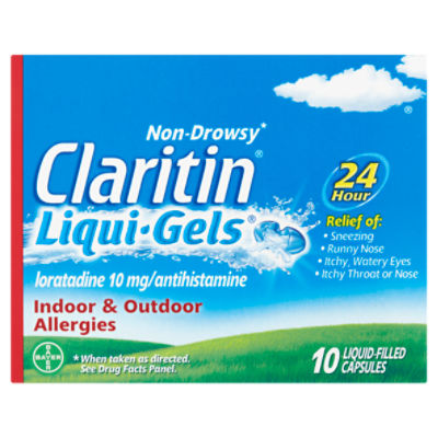 Claritin Liqui-Gels 24 Hour Non-Drowsy Liquid-Filled Capsules, 10 mg, 10 count