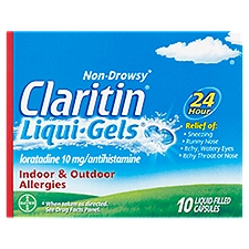 Claritin Liqui-Gels 24 Hour Non-Drowsy, Liquid-Filled Capsules, 10 Each
