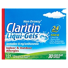 Claritin Liqui-Gels 24 Hour Non-Drowsy, Liquid-Filled Capsules, 30 Each