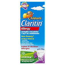 Claritin Children's Dye-Free Grape Taste Allergy, Oral Solution, 4 Fluid ounce