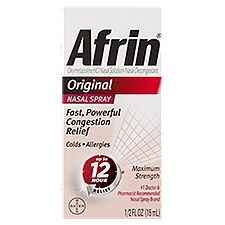 Afrin Maximum Strength Original Nasal Spray, 1/2 fl oz, 0.5 Fluid ounce