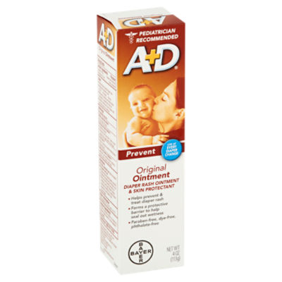 A+D Prevent Diaper Rash & Skin Protectant Original Ointment - 4 oz box