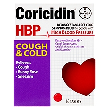 Coricidin HBP Cough & Cold, Tablets, 16 Each